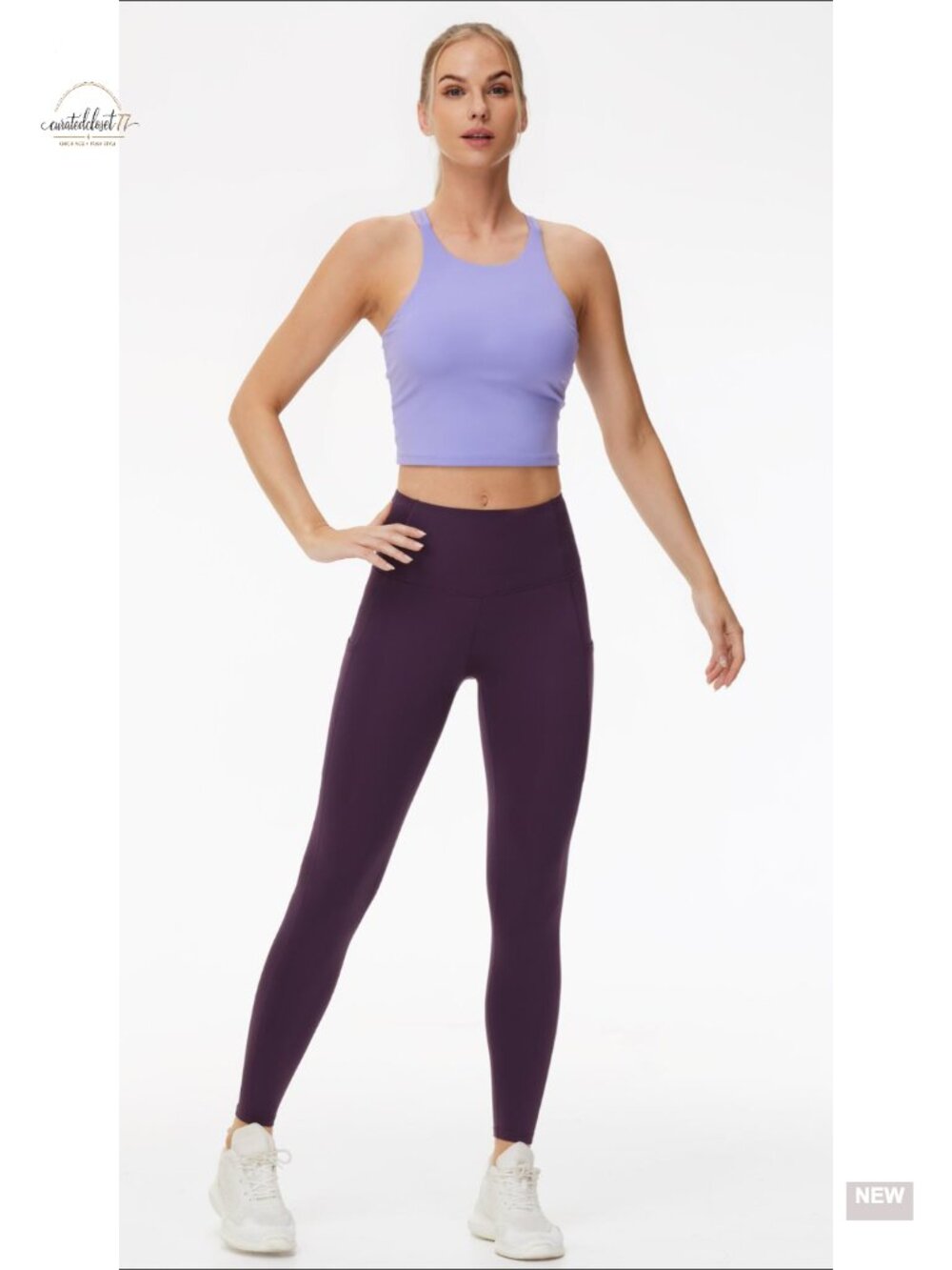 High Waist Yoga Leggings with Pockets Tummy Control 4-Way Stretch - Picture 6 of 6